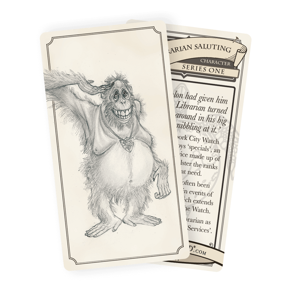 004 The Librarian Saluting Discworld Trading Card