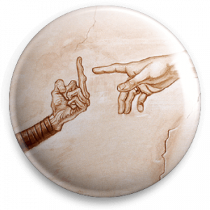 Hand of God Button Badge
